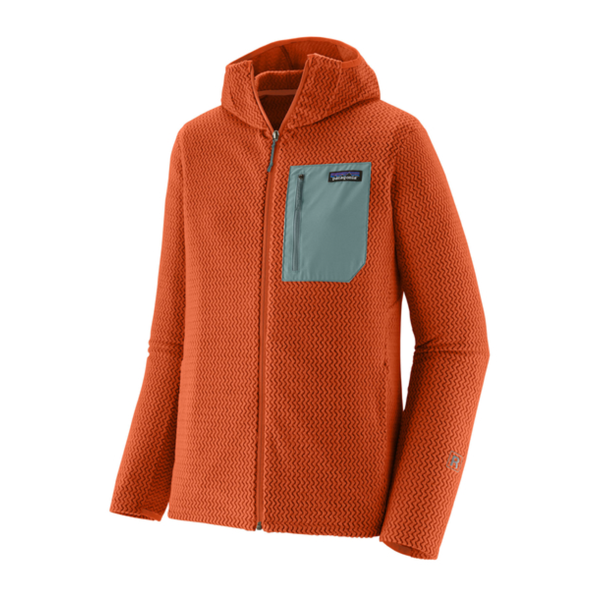 Maglia R1 Air Full-Zip Hoody Uomo Coal Orange