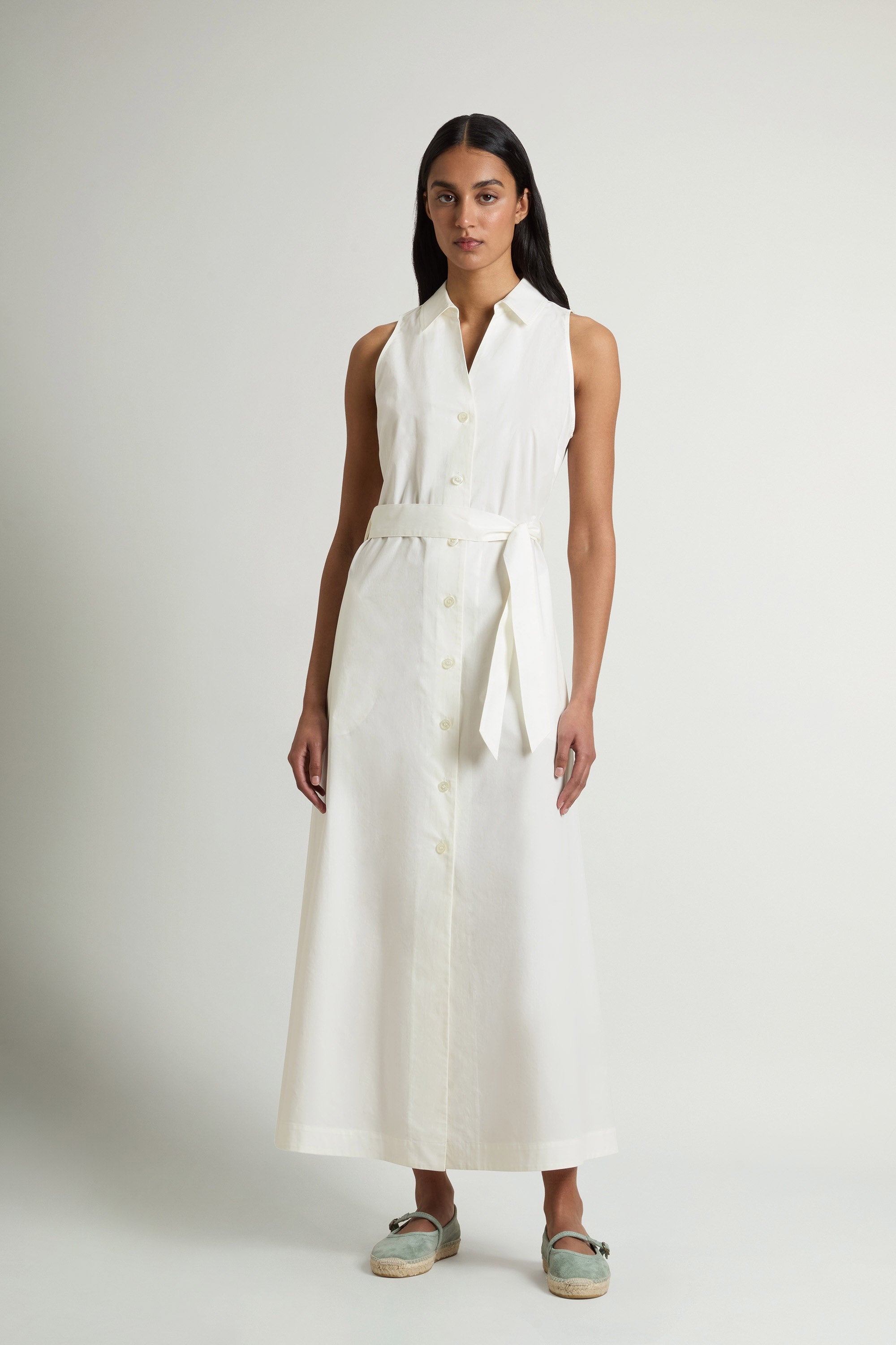 Women's Chemisier Poplin Cotton Dress Arctic White