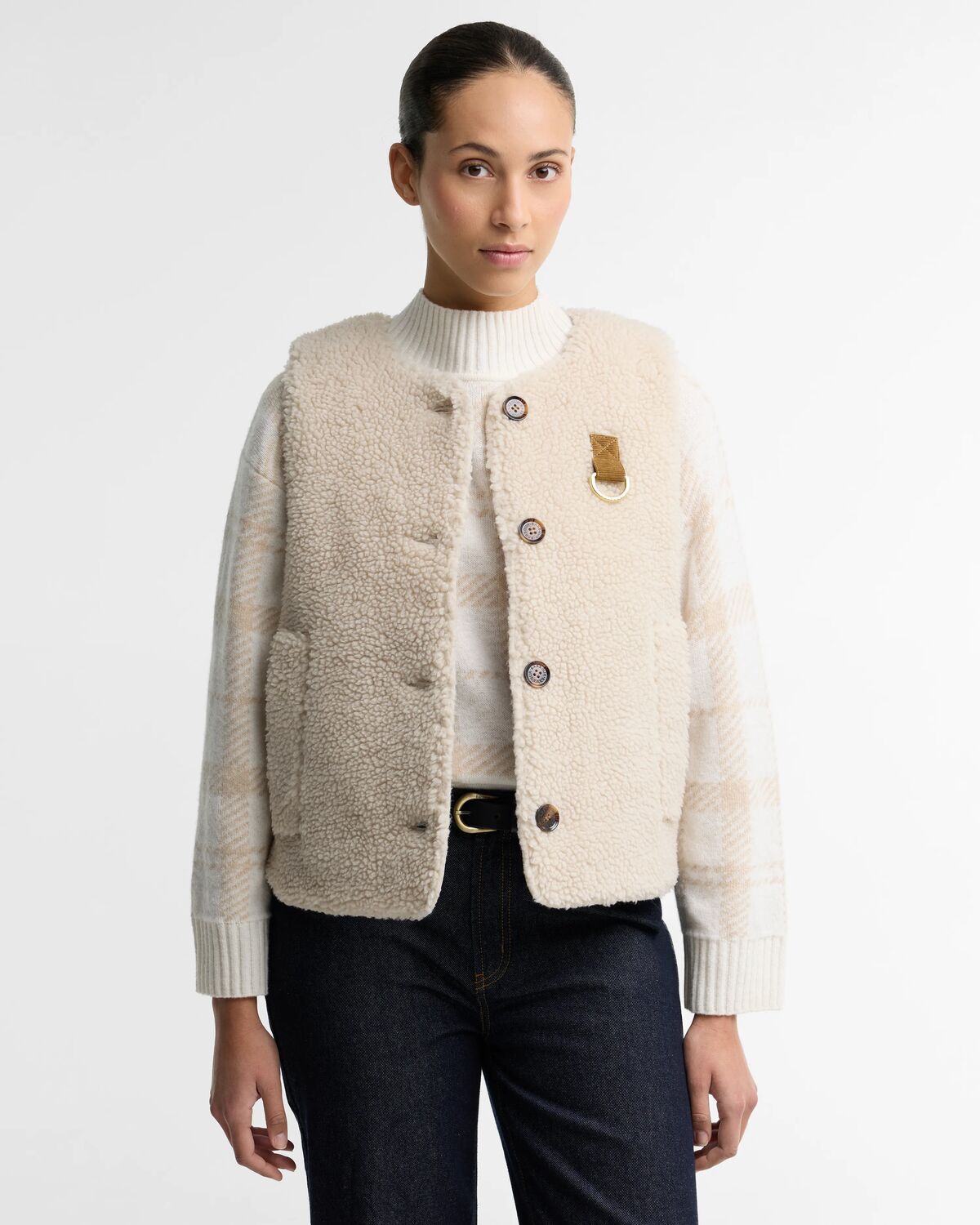 Gilet Bowes Fleece Donna Ecru