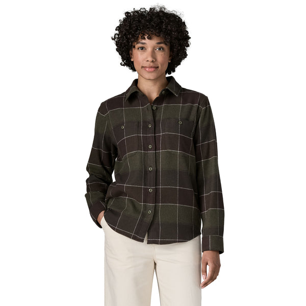 Women's Fjord Flannel Shirt Snow Owl/Basin Green