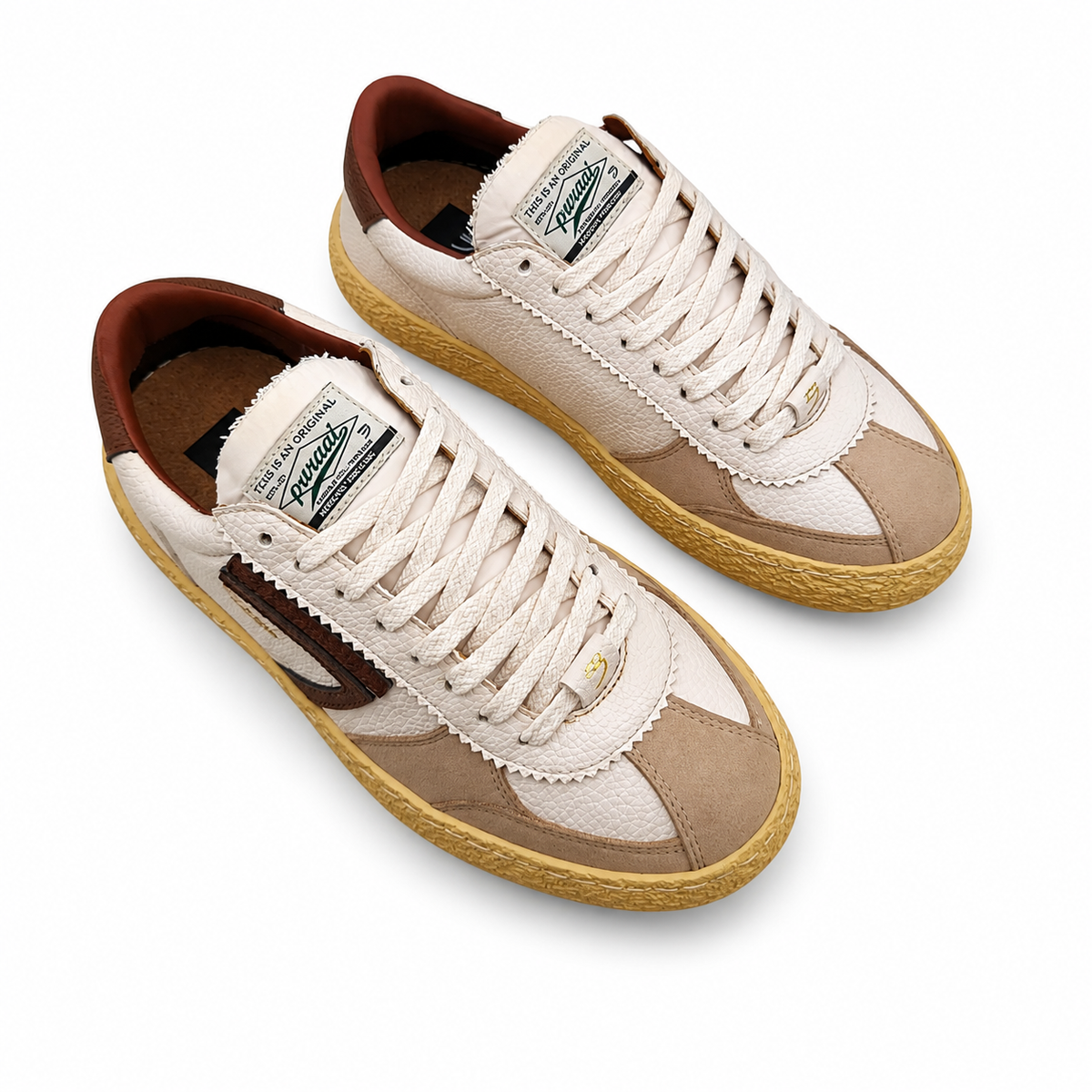 Scarpe Vintage Uomo Cognac