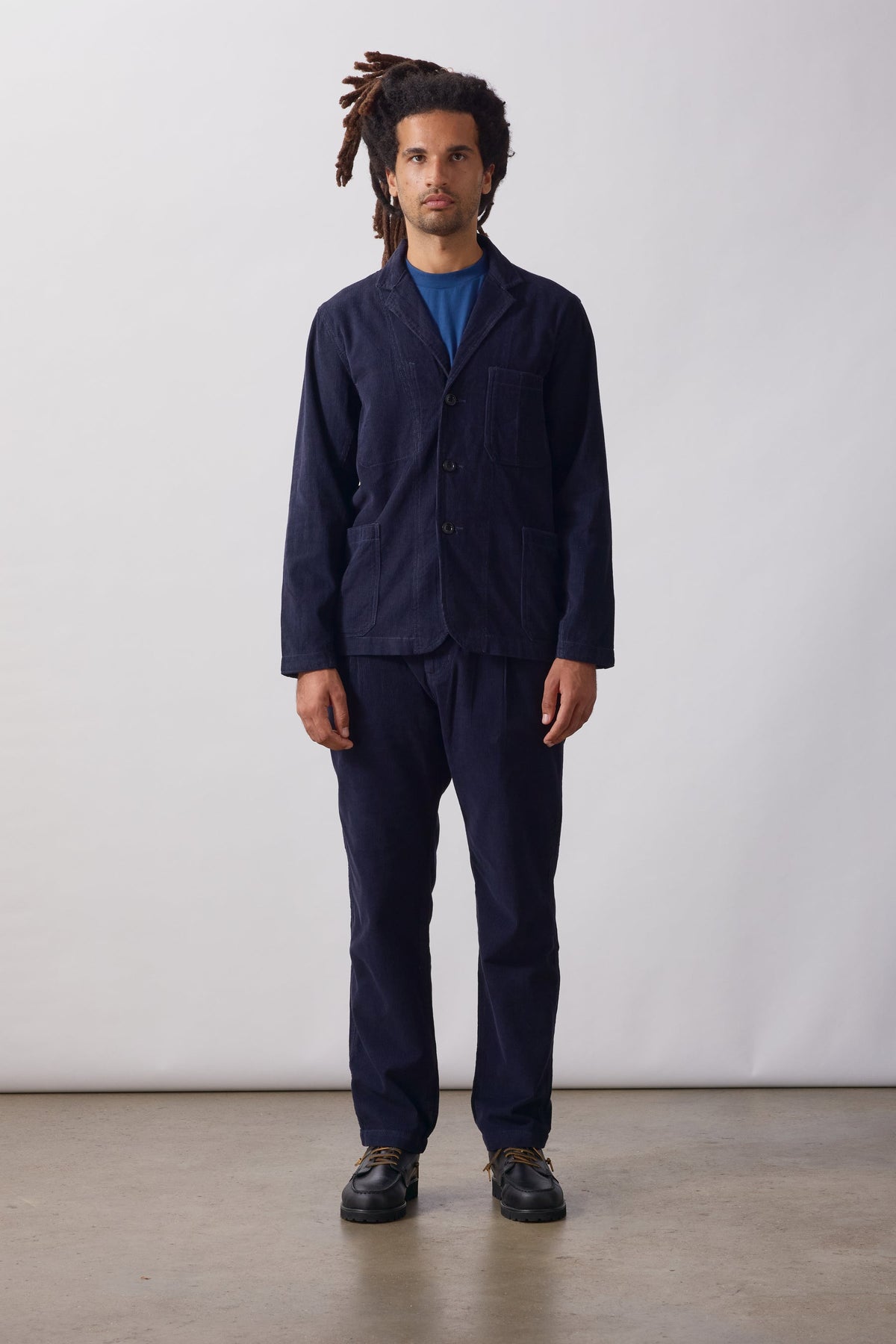 Mann Fine Cord Waiter Hose Dark Navy