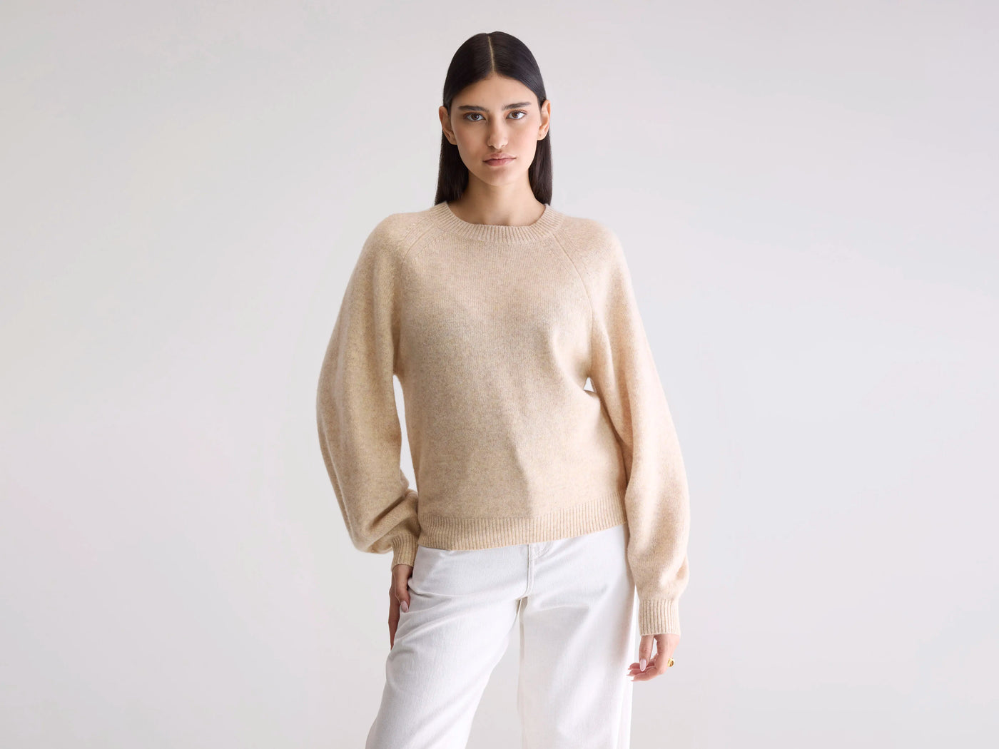 Maglia Ameka Donna Beige Melange