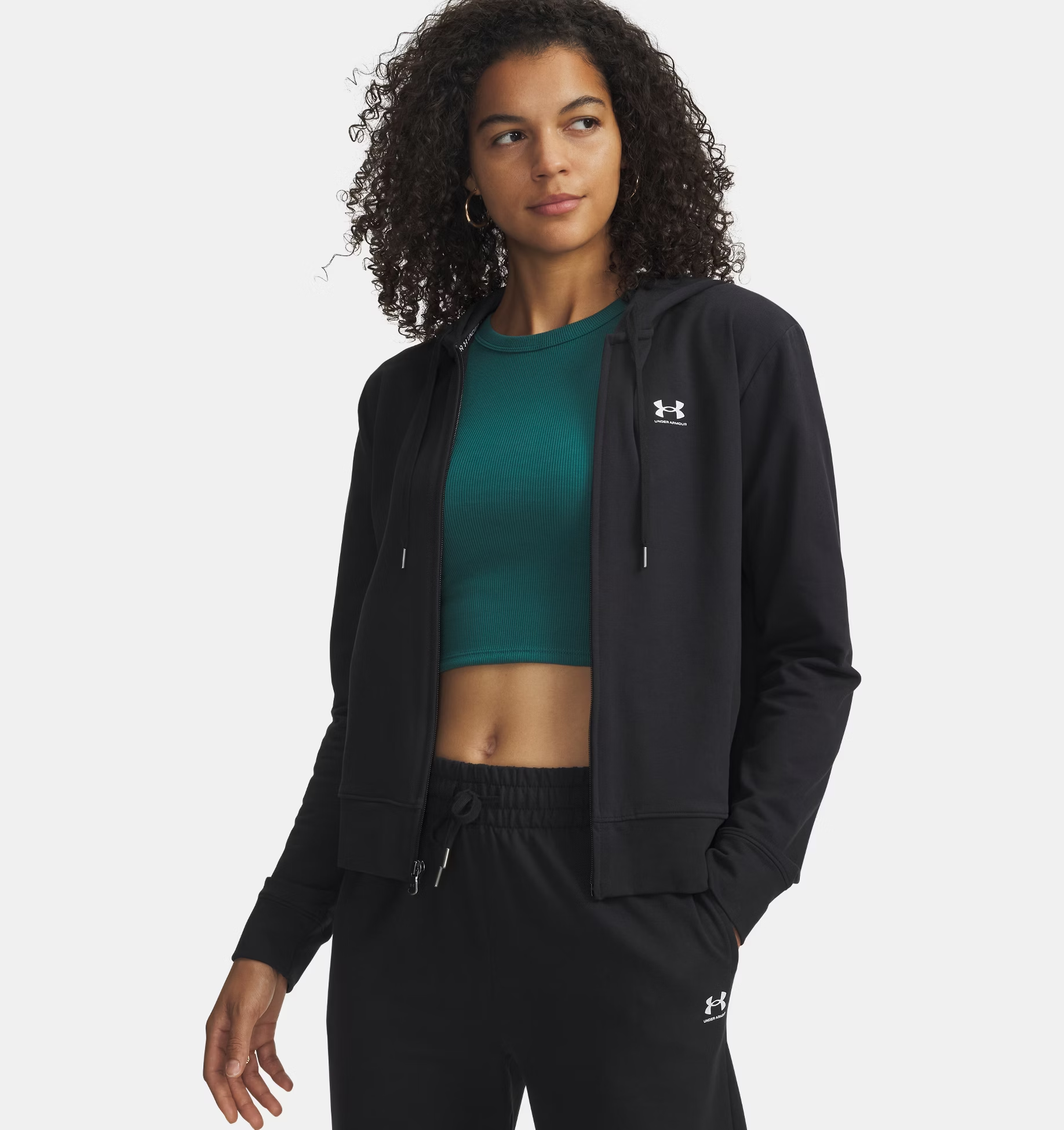 Maglia Sport Terry Full Zip Donna Black