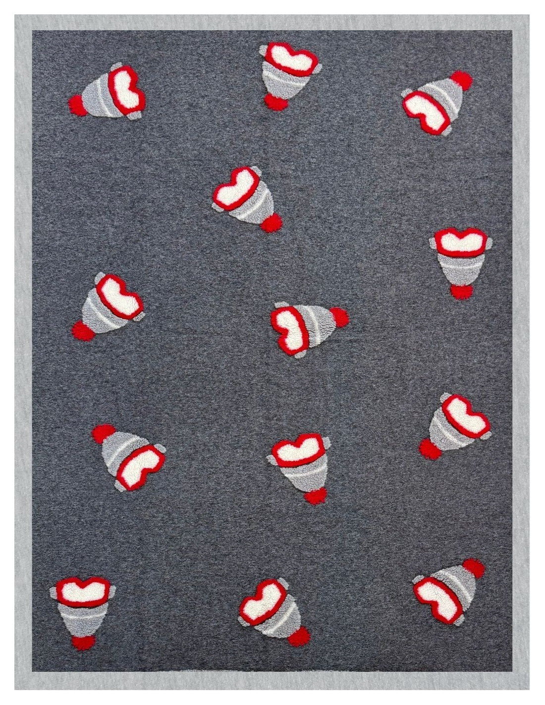 Coperta Berretta Ardesia/Rosso/Bianco