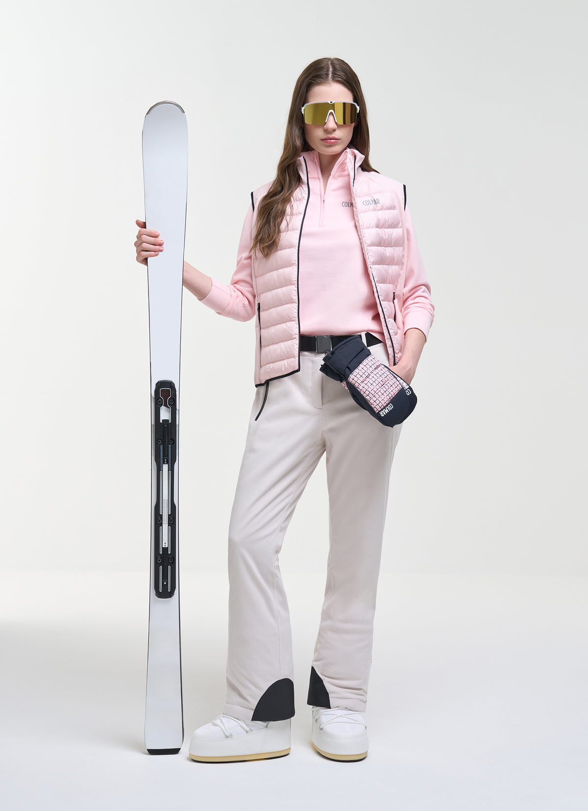 Pantaloni Corduroy Donna Bianco Incenso