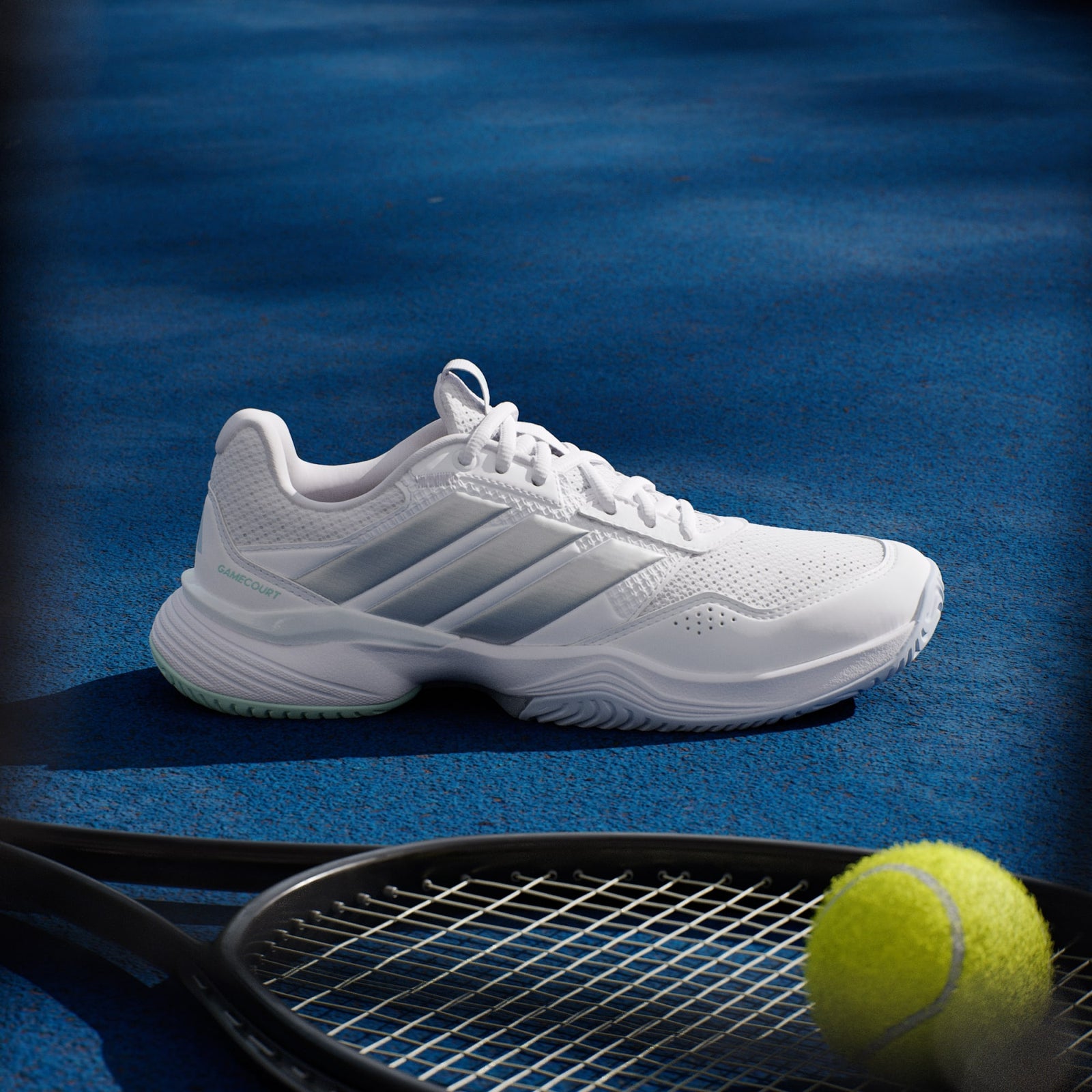 Zapatillas de Tenis GameCourt 3 Mujer Cloud White/silver metallic/Ice Blue