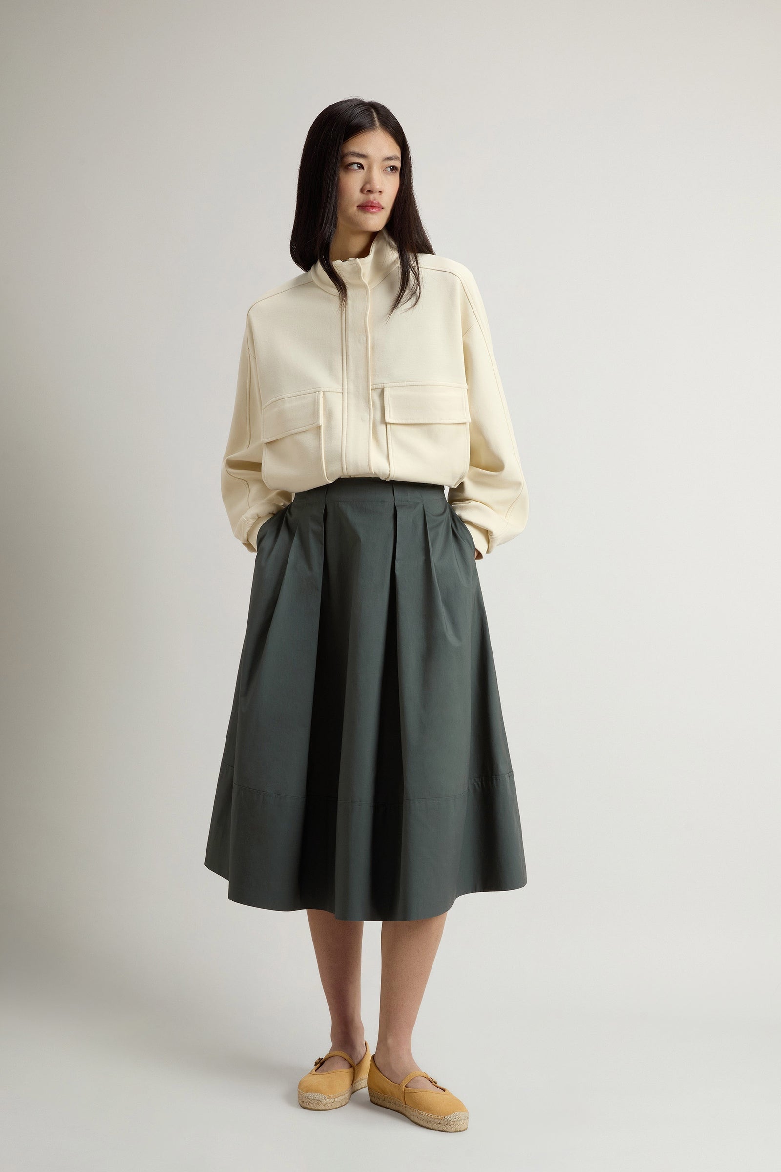 Gonna Cotton Poplin Donna Forest Veil