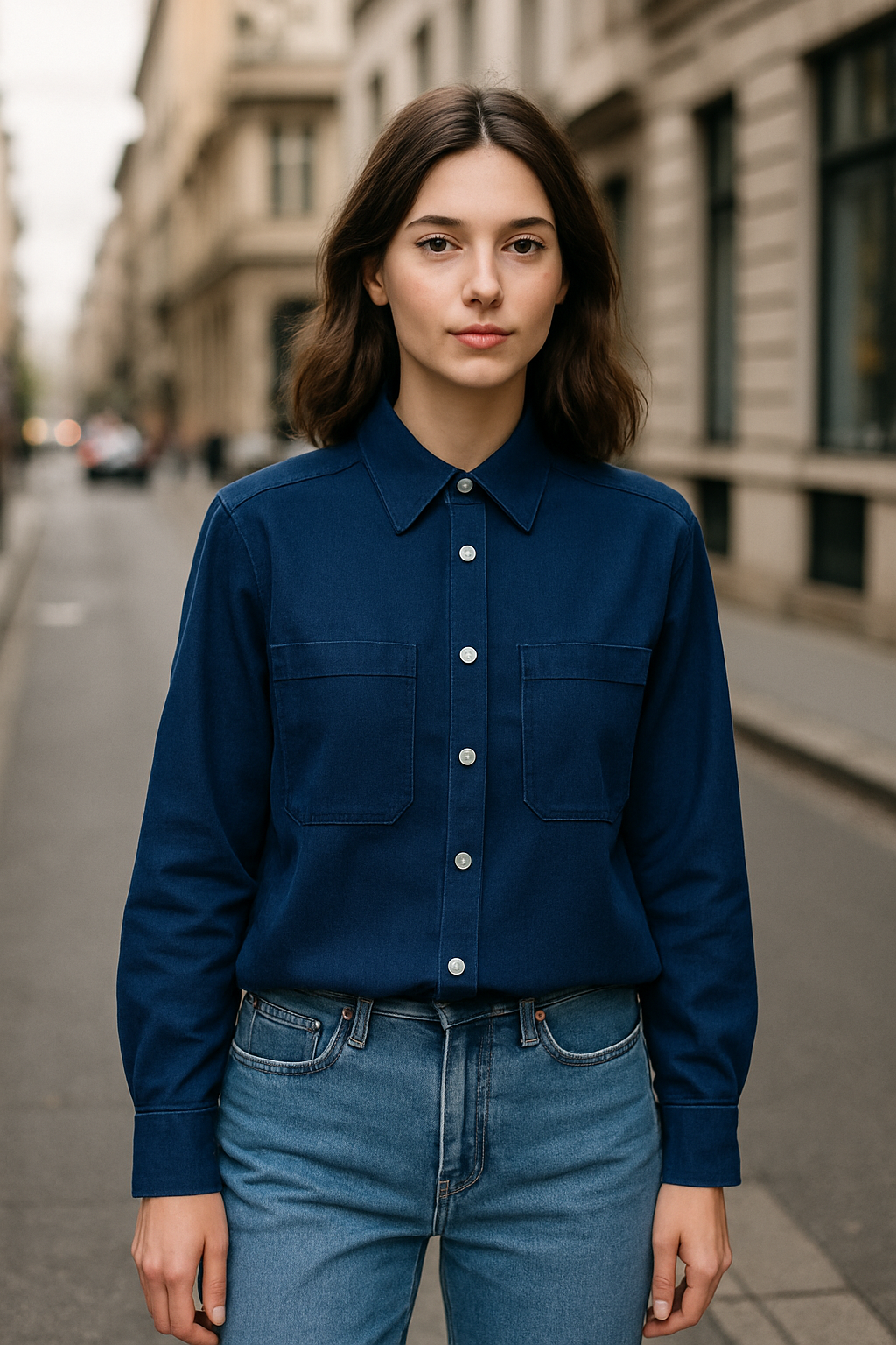 Frau Chandler Hemd Indigo