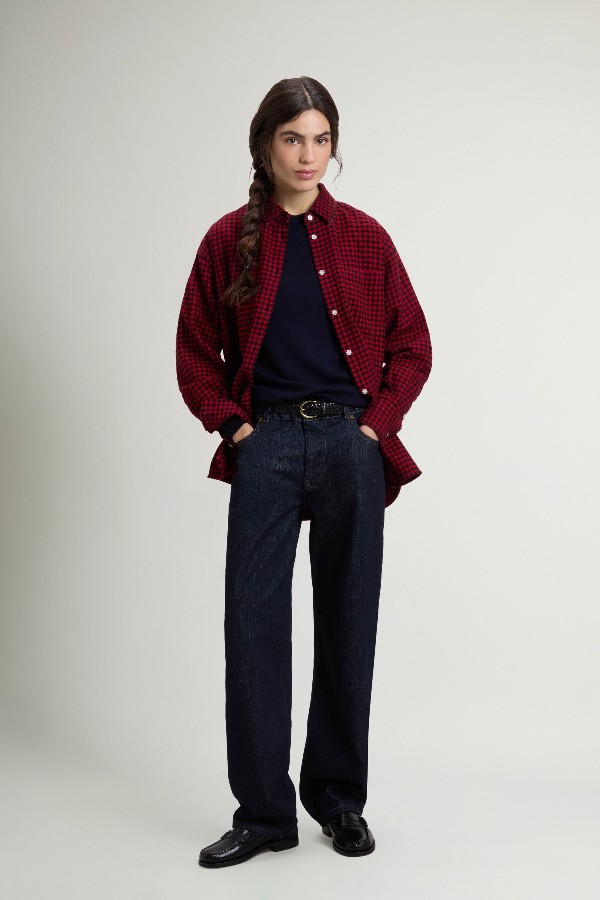 Chemise Heavy Cotton Femme Red Micro Buffalo