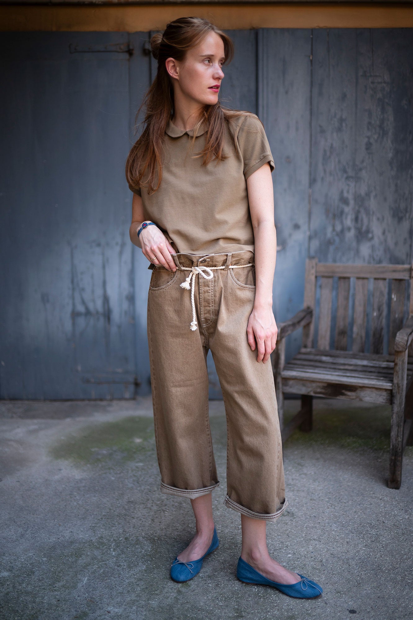Frau The 50s Selvedge Culotte Jean Hose Barrel