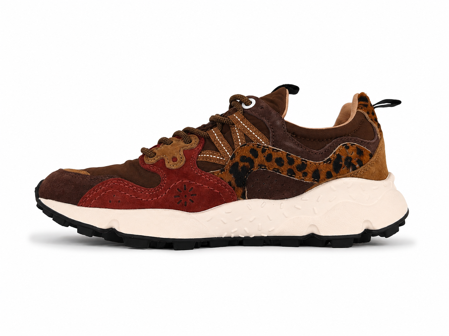 Frau Yamano 3 Pony Hair Schuhe Brown/Bordeaux