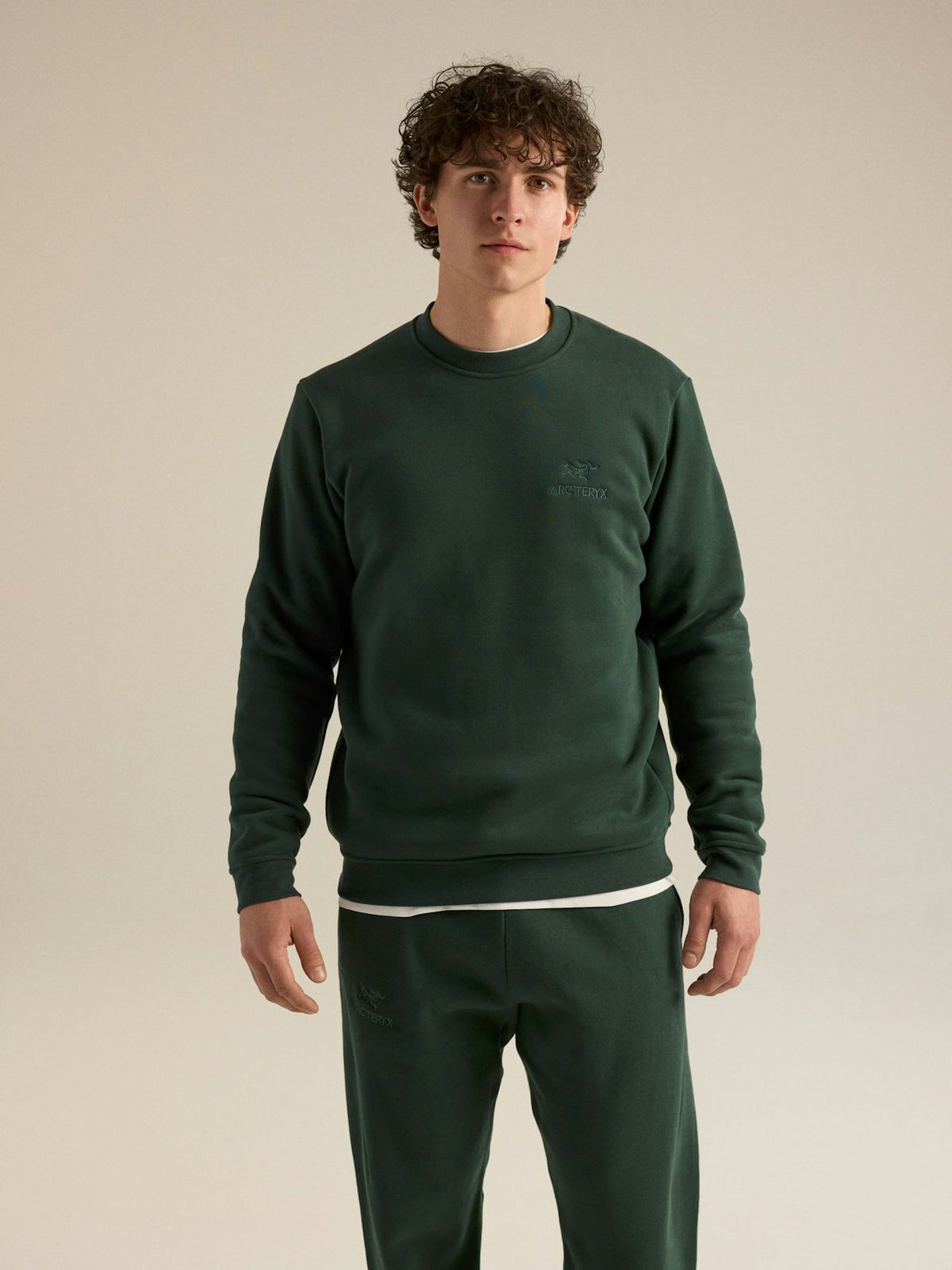 Mann Embleme Fleece Crew Sweatshirt Dark Jade