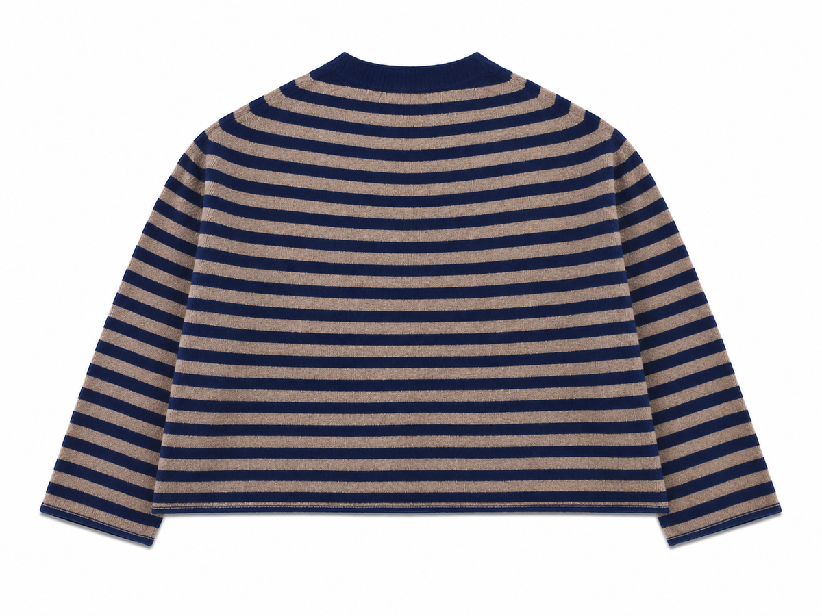 Maglia Vanessa Stripe Donna Navy Latte