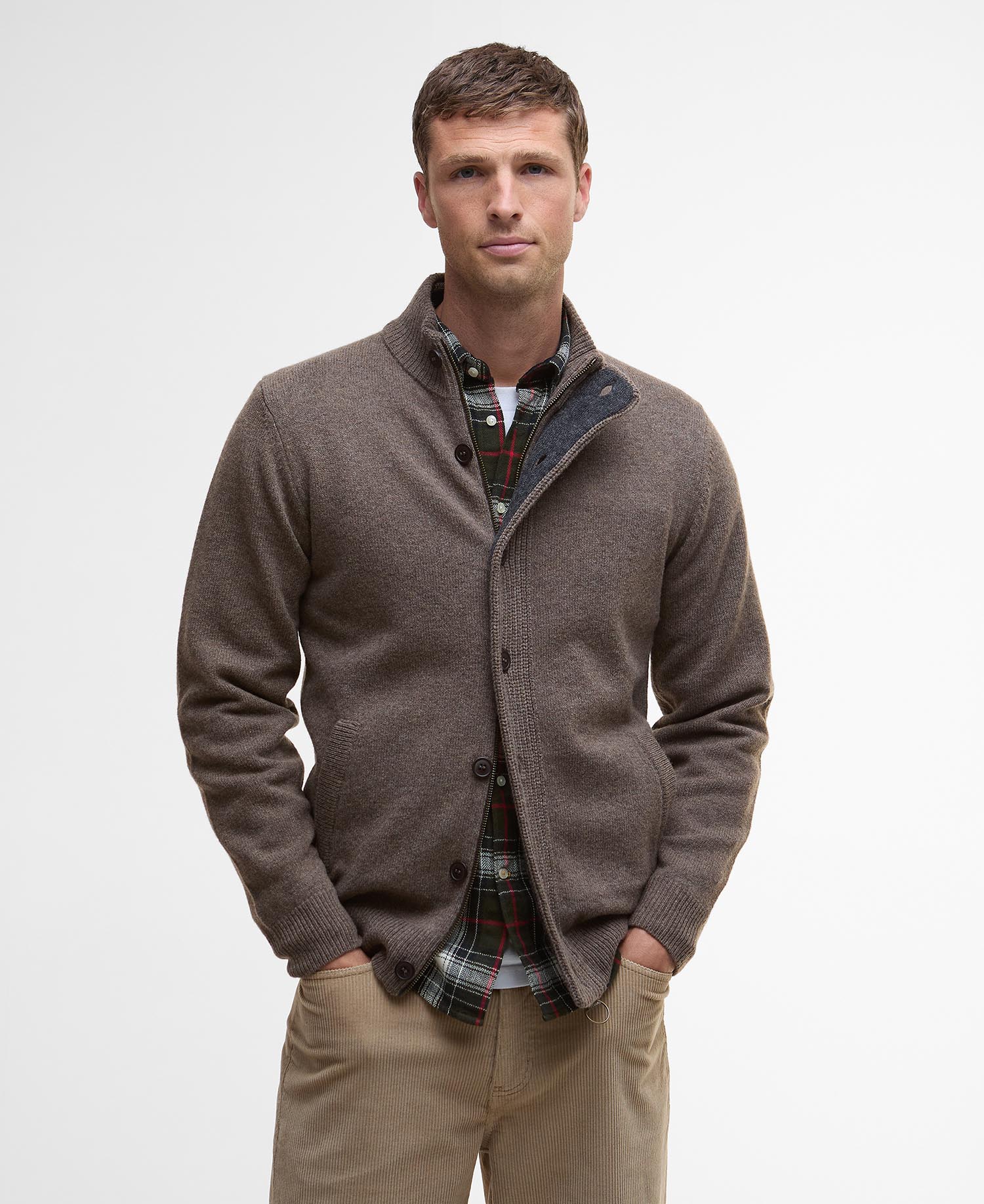 Maglia Patch Zip Uomo Dark Stone