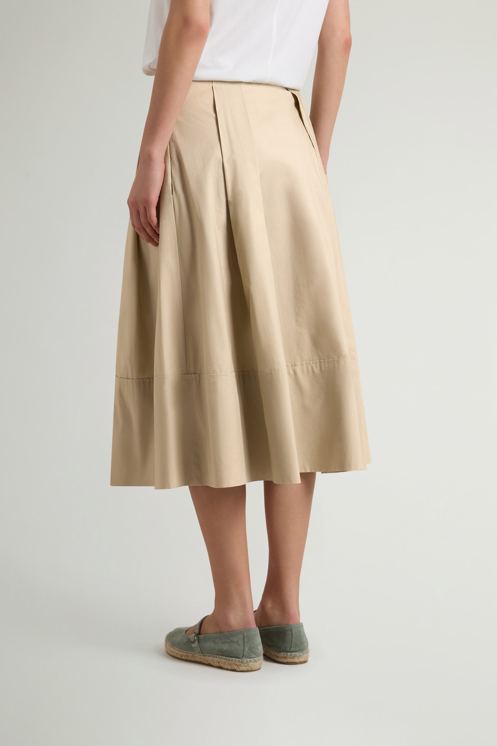 Gonna Cotton Poplin Donna White Pepper