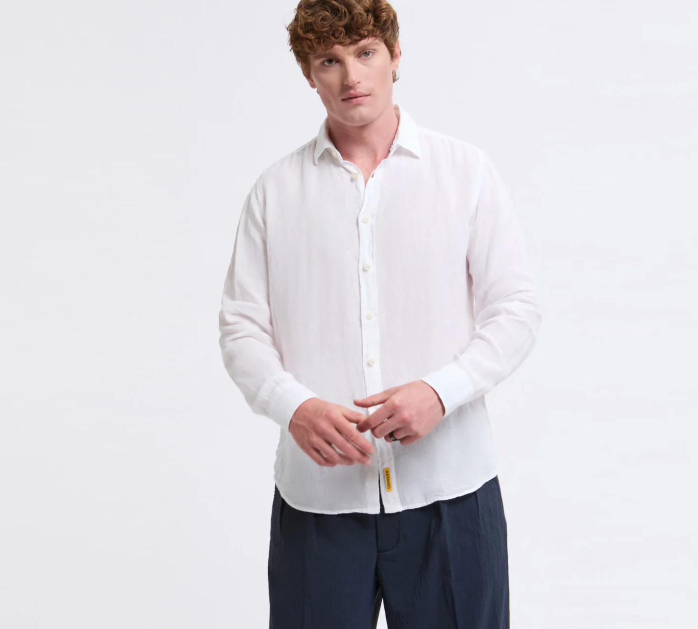 Mann Bradford Linen Hemd Weiss