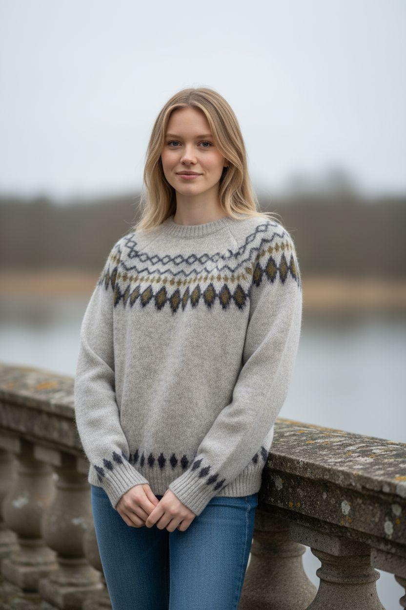 Maglia Larsen Donna Light Grey