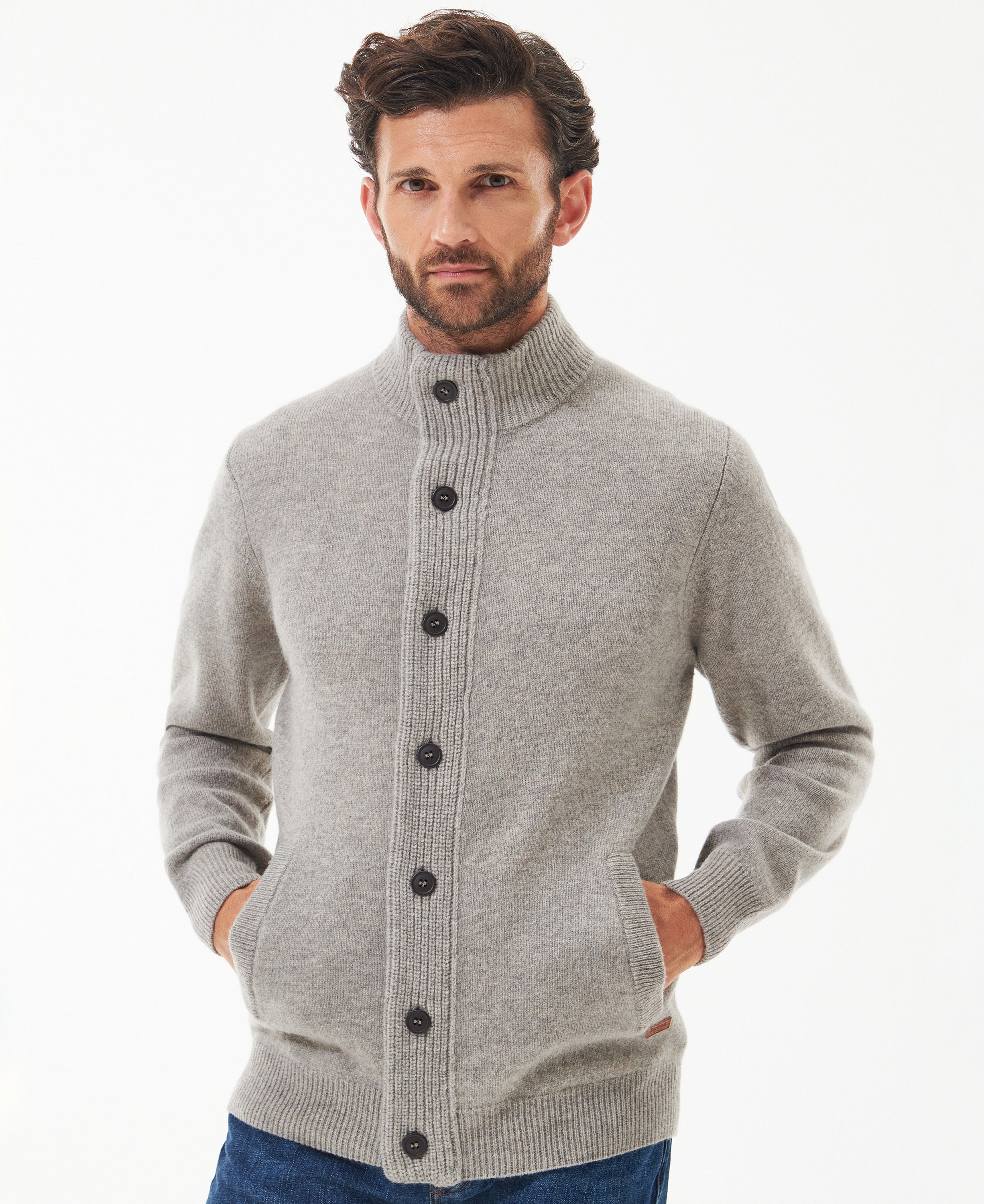 Men's Patch Zip Sweater New Stone