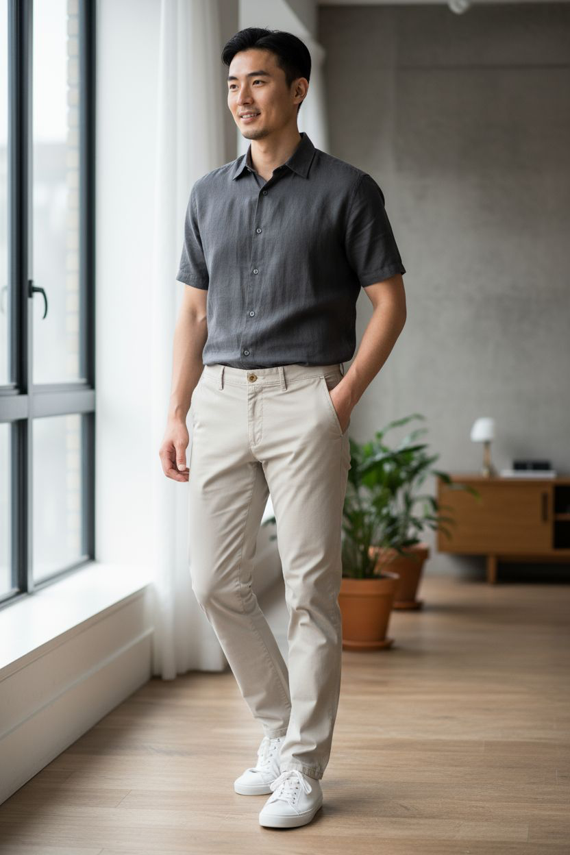 Pantalones Carnaby Gabardina Hombre Stone