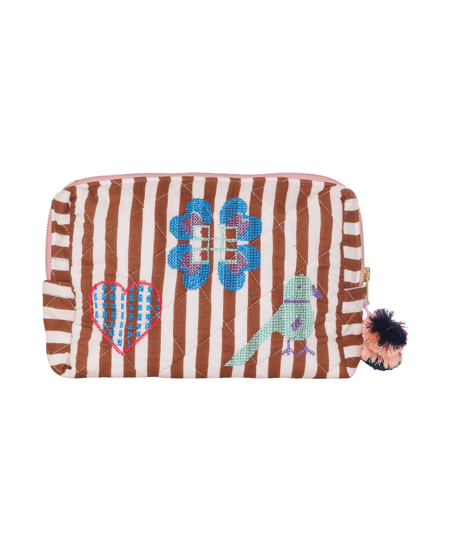 Borsa Rosea Cosmetic Donna Brown Stripes