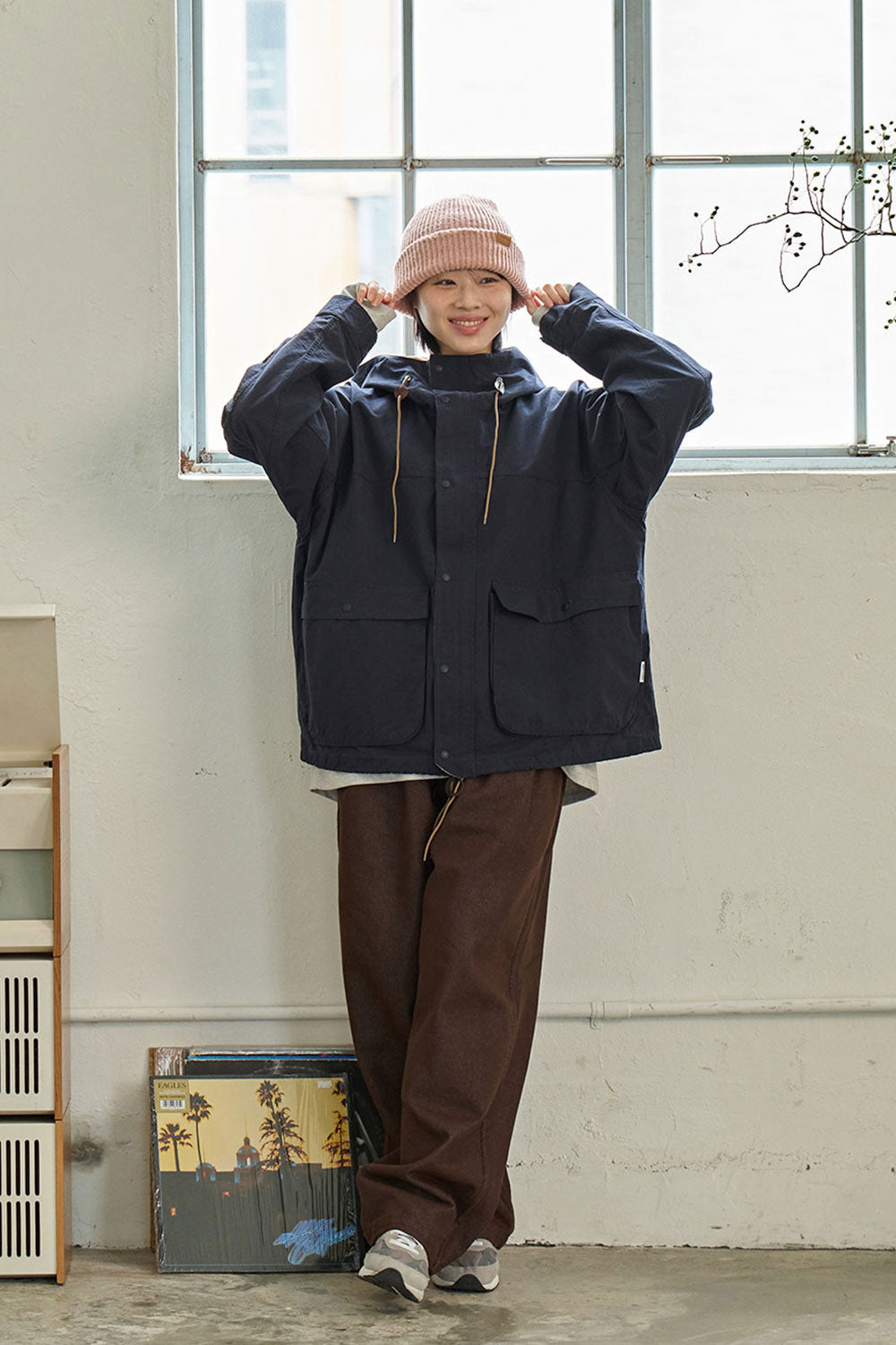 Pantaloni Two Tuck Wide Denim Brown