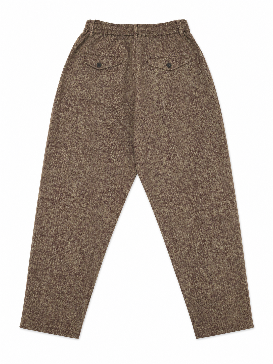Mäns Harringbone Trousers Brown