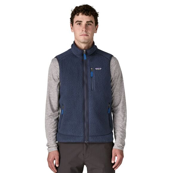 Mann Retro Pile Weste New Navy/Sunken Blue