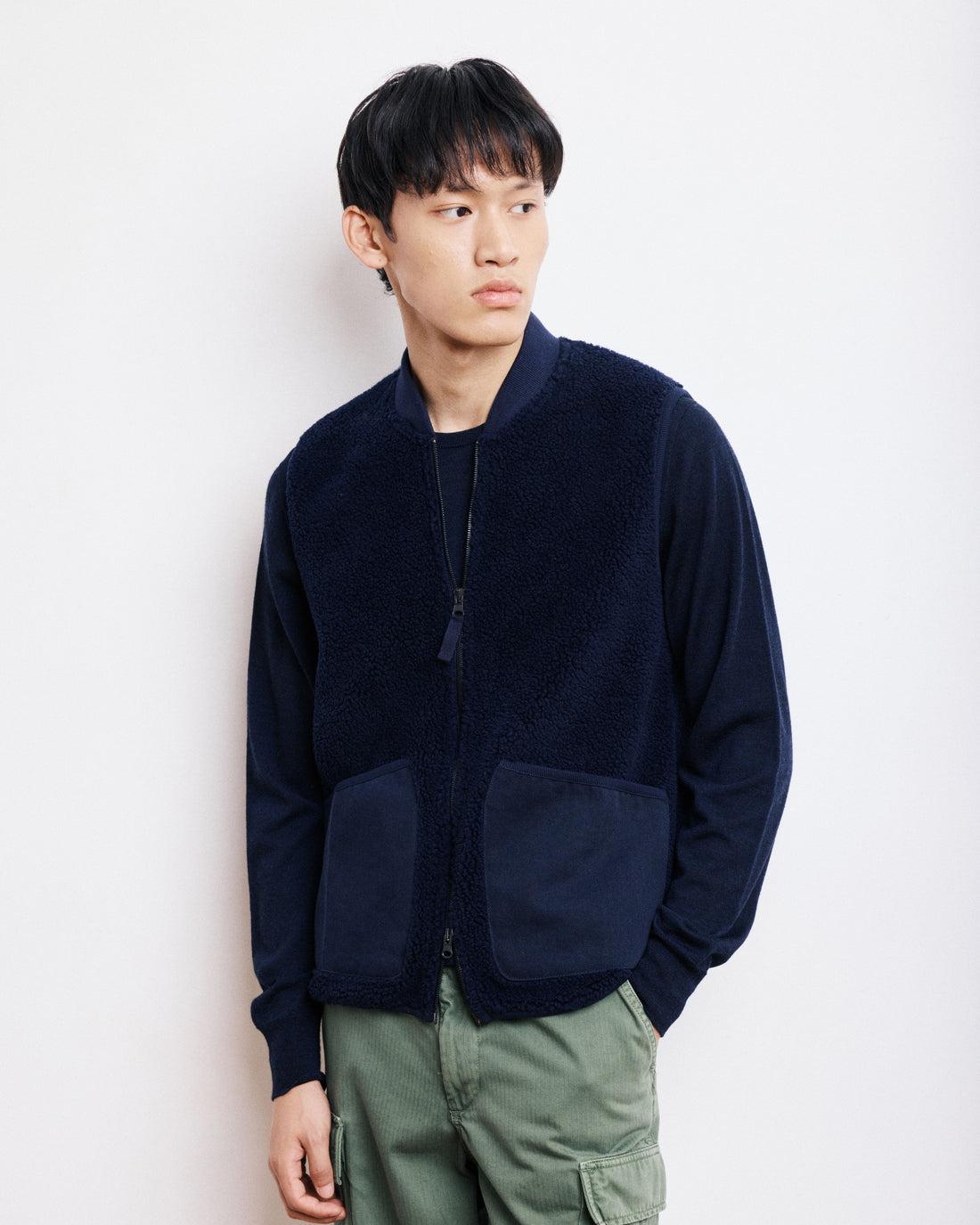 Gilet Sherpa Uomo Navy Blue
