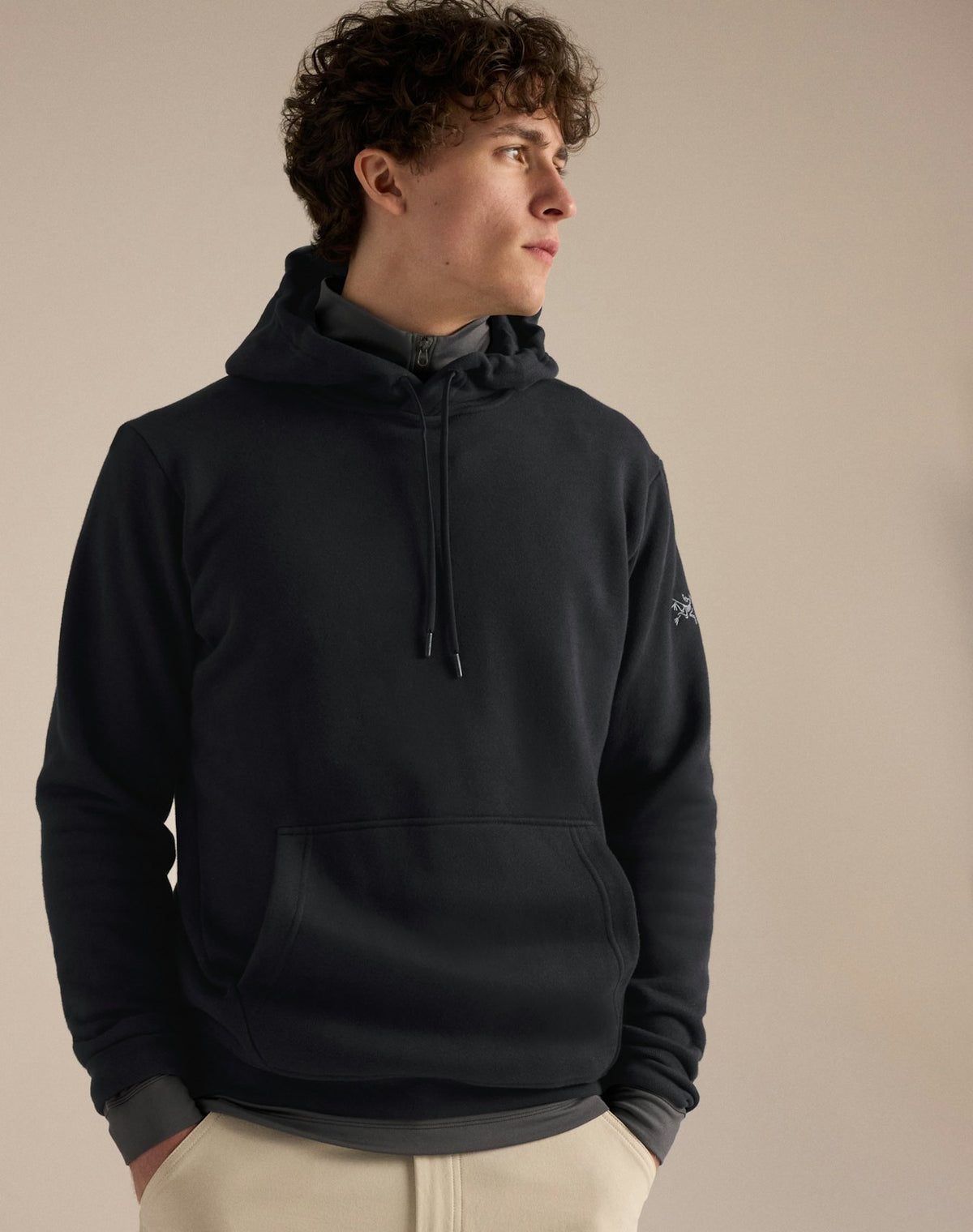 Maglia Emblem Fleece Hoody Uomo Black