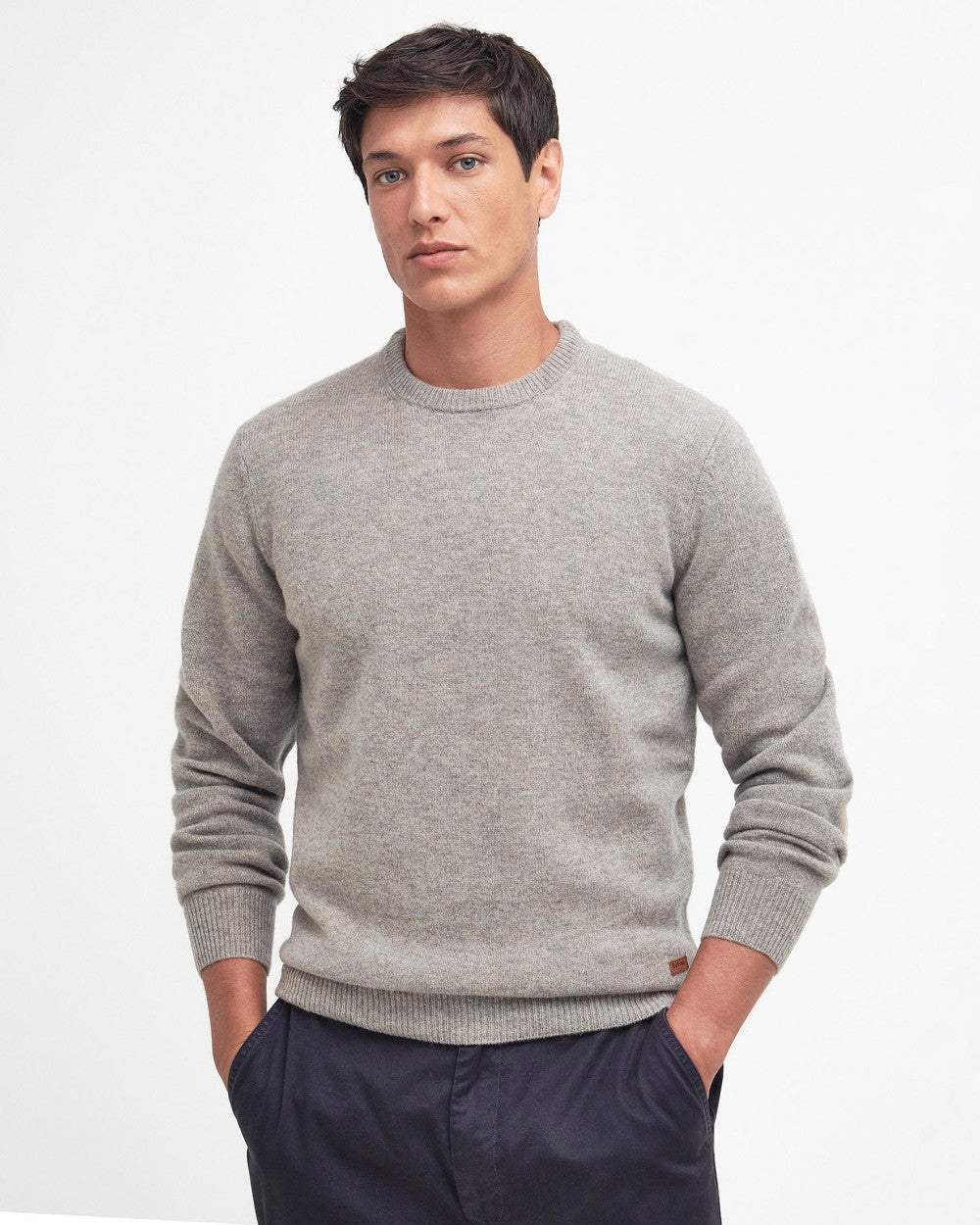 Men's Patch Crew Sweater Stone