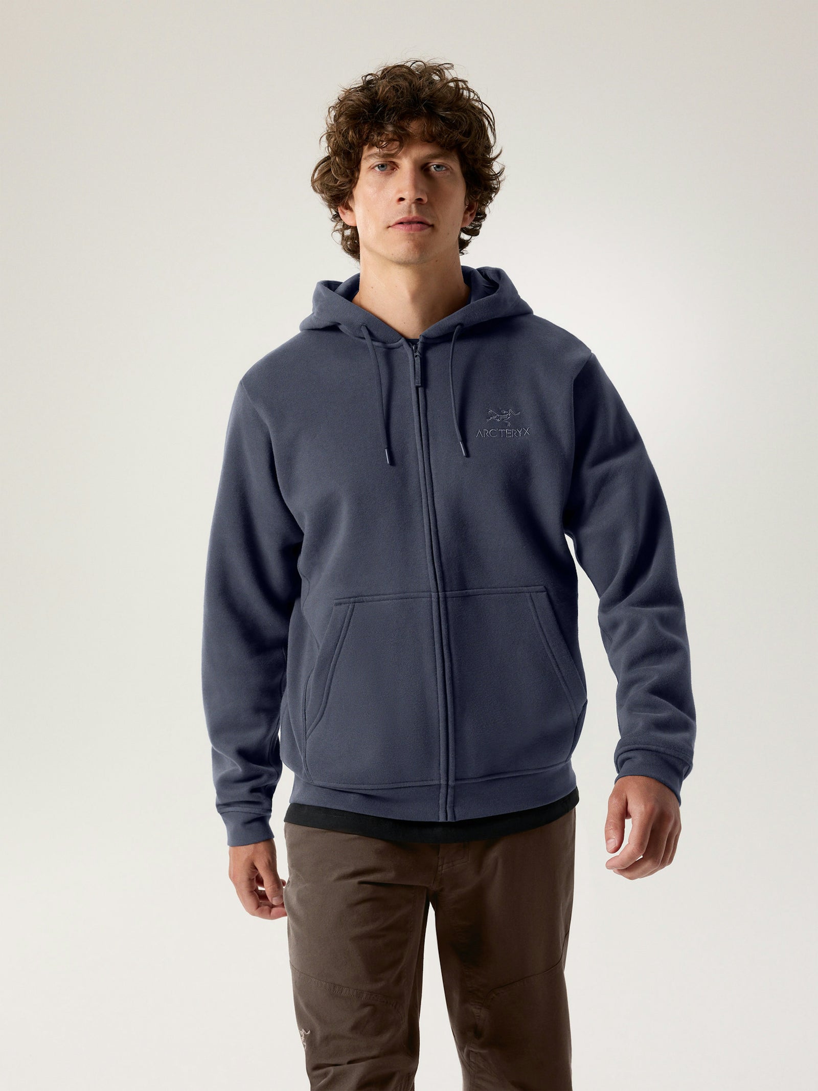 Maglia Embleme Fleece Full Zip Hoody Uomo Black Saphire