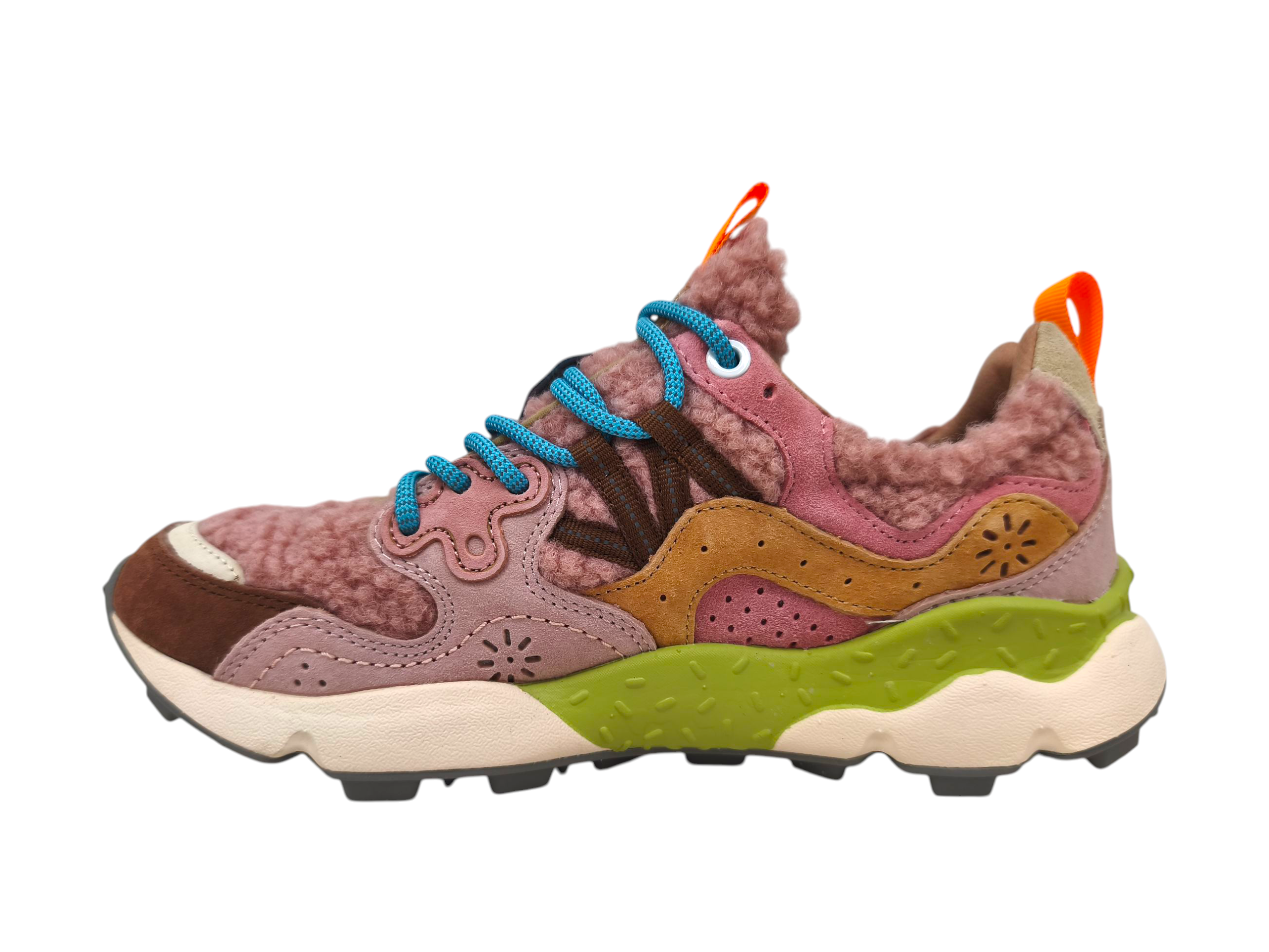 Baskets Yamano 3 Teddy Femme Taupe/Beige/Orange