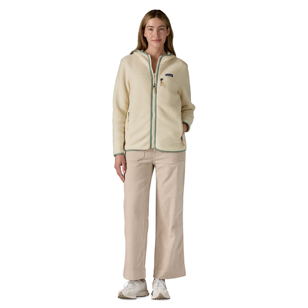 Pull Retro Pile Hoody Femme Natural/Ellwood Green