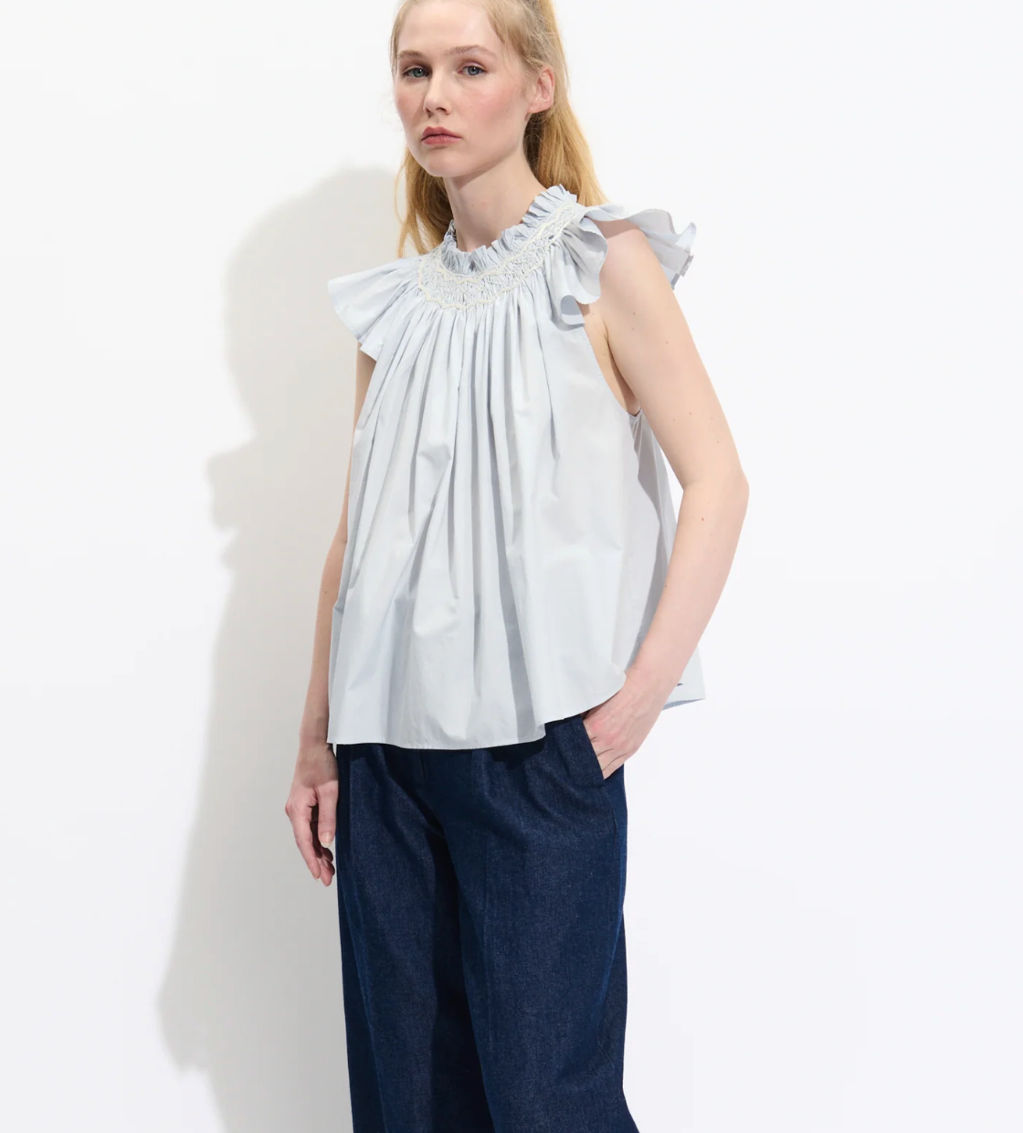 Frau Mykonos Hemd Light Blue