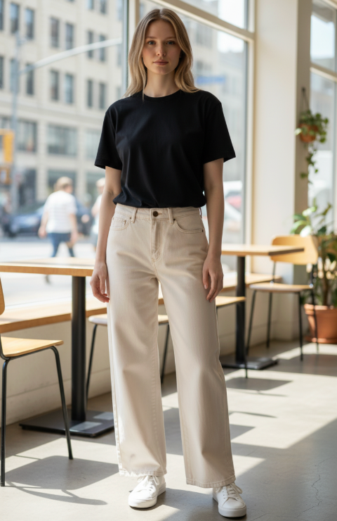 Pantaloni Ada Cropped Donna Beige