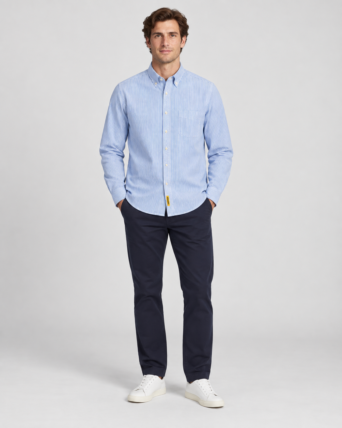 Chemise Bradfort Stripe Homme White/Sky Blue