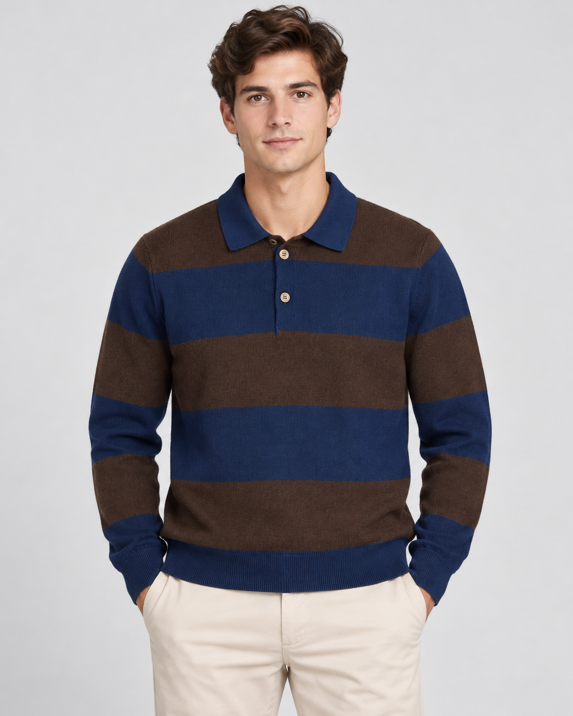 Jersey George Hombre Navy/Dark Brown