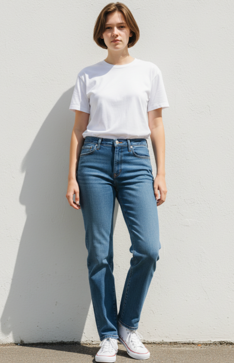 Pantaloni Flo High Donna Denim