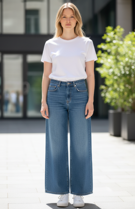 Pantaloni Marta Cotton Linen Donna Denim Kir Royal