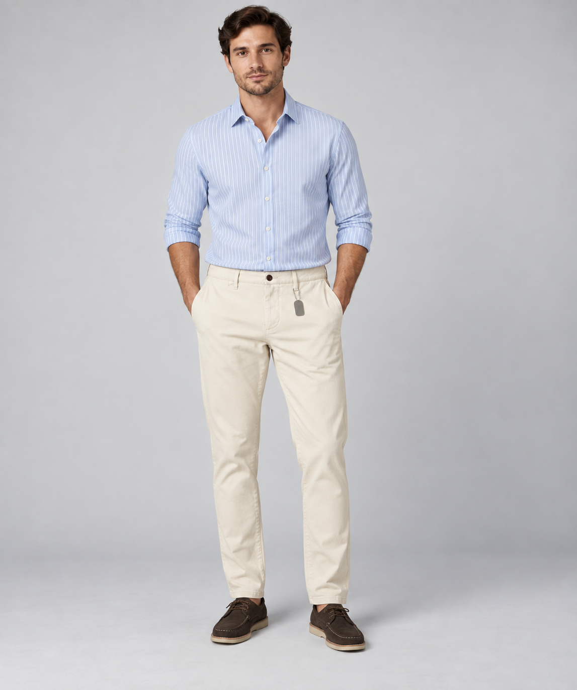 Pantaloni Selvadge Chino Uomo Natural