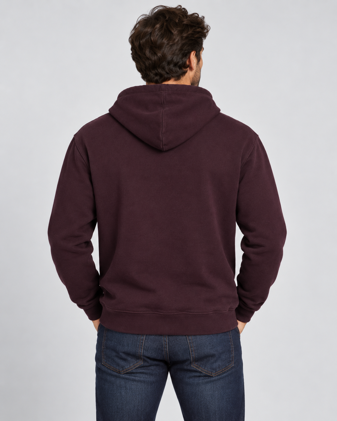 Men's Hood Sweatshirt Eggplant/Walk