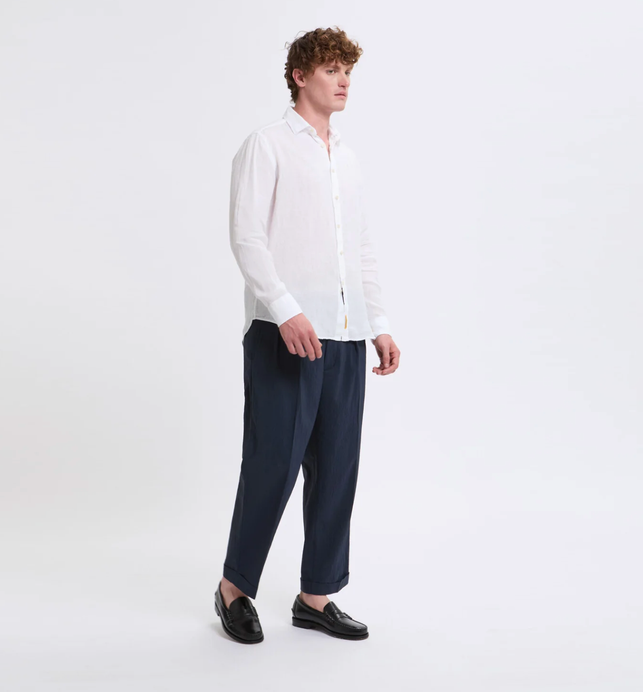 Camicia Bradford Linen Uomo Bianca
