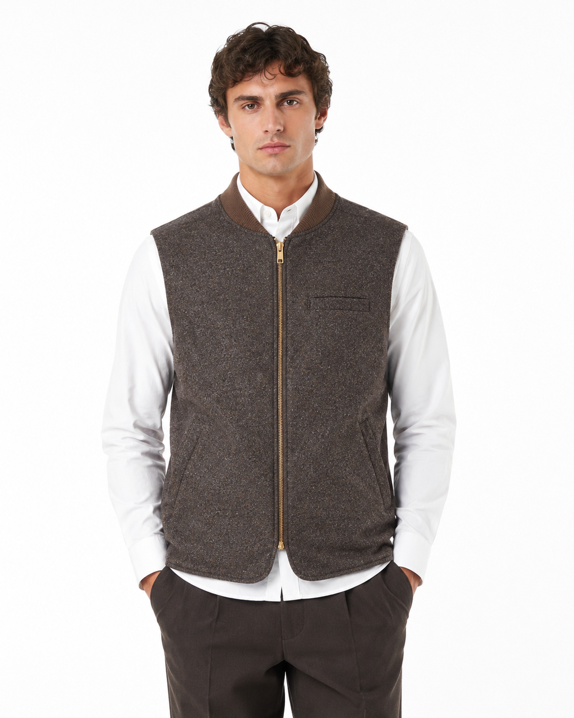 Gilet Donegal Reversible Homme Brown