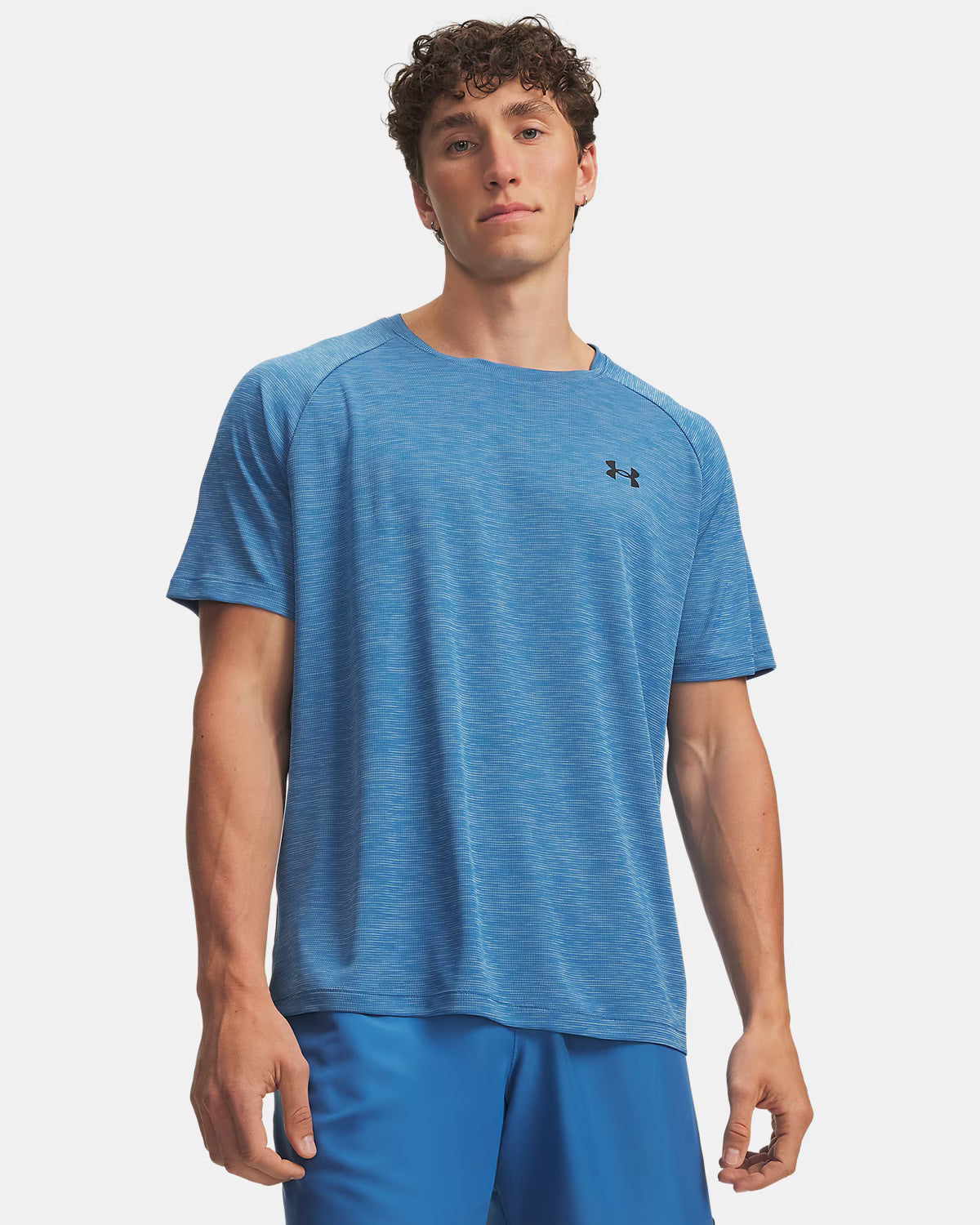 T-shirt Tech Textured Uomo Aegean Blue