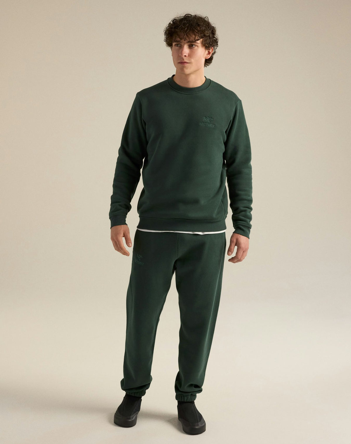 Mann Embleme Fleece Crew Sweatshirt Dark Jade