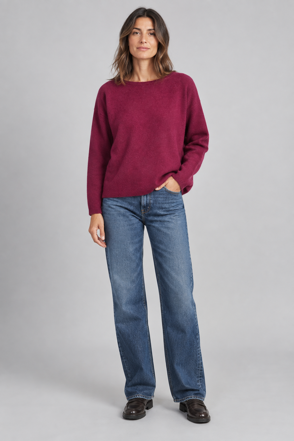 Frau Funny Pullover Wine