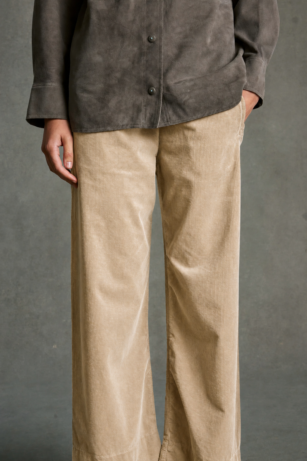 Frau Jimmy Velours Hose Latte