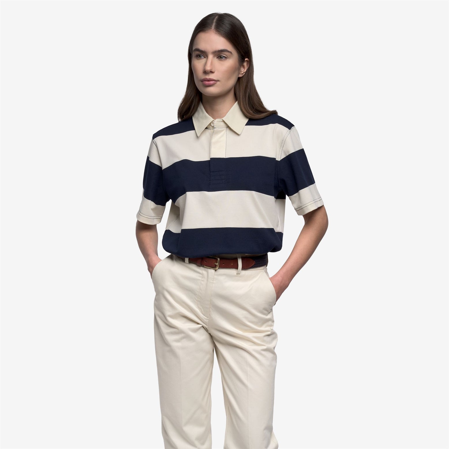 Polo Campbell White Natural Blue - Dettaglio
