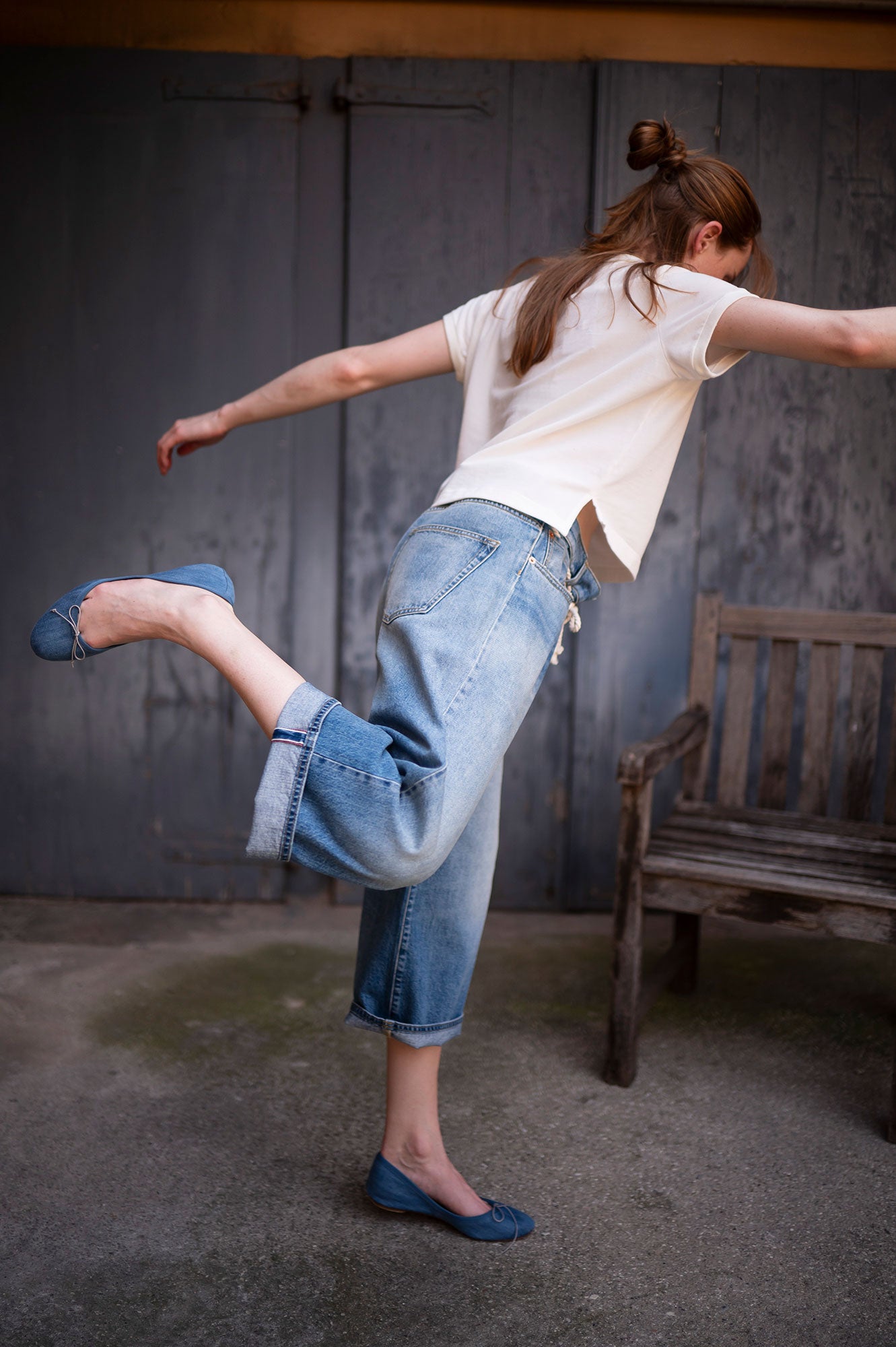 Pantalon The 50s Selvedge Culotte Jean Femme Light Blue
